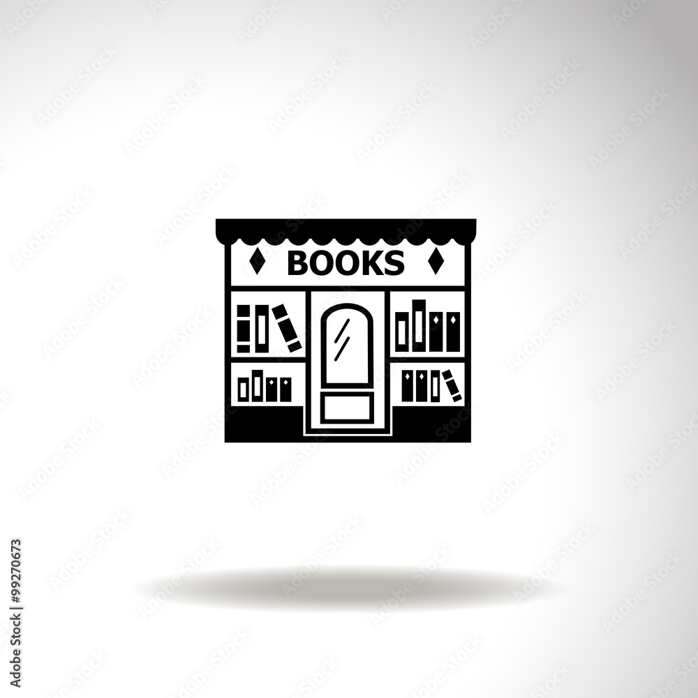 Bookstore vector icon. Bookstore vector icon.
