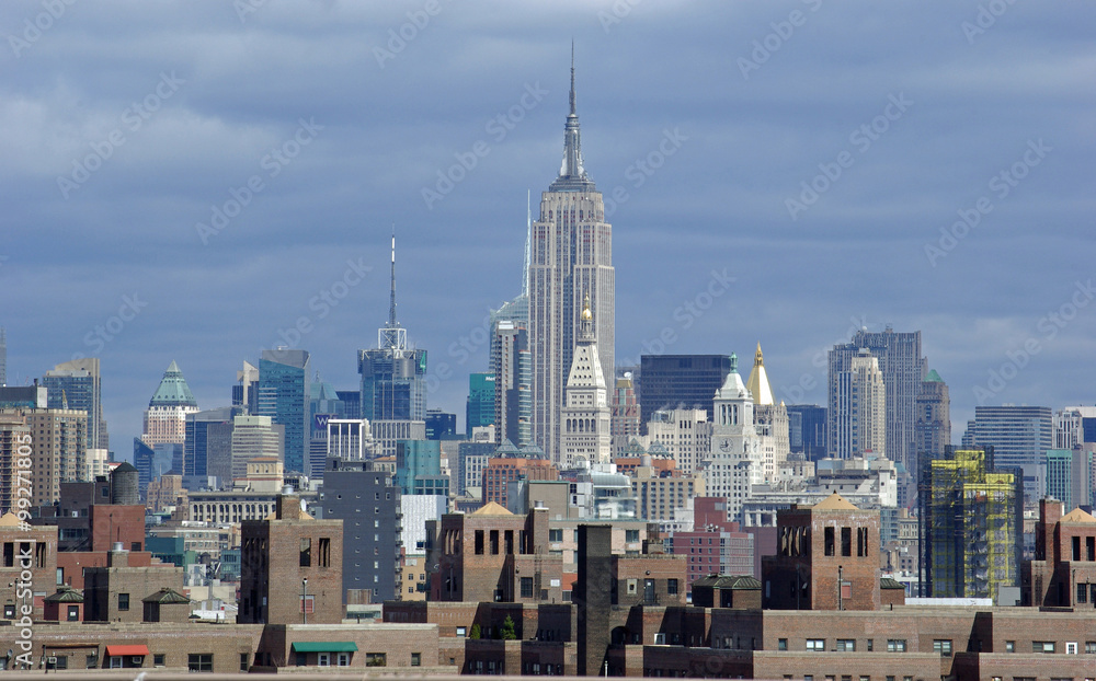 Fototapeta Nowy Jork, Midtown Manhatttan depuis Brooklyn Bridge, USA