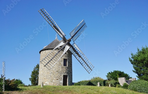 A traditional windmill in Lancieux, Brittany (France) 