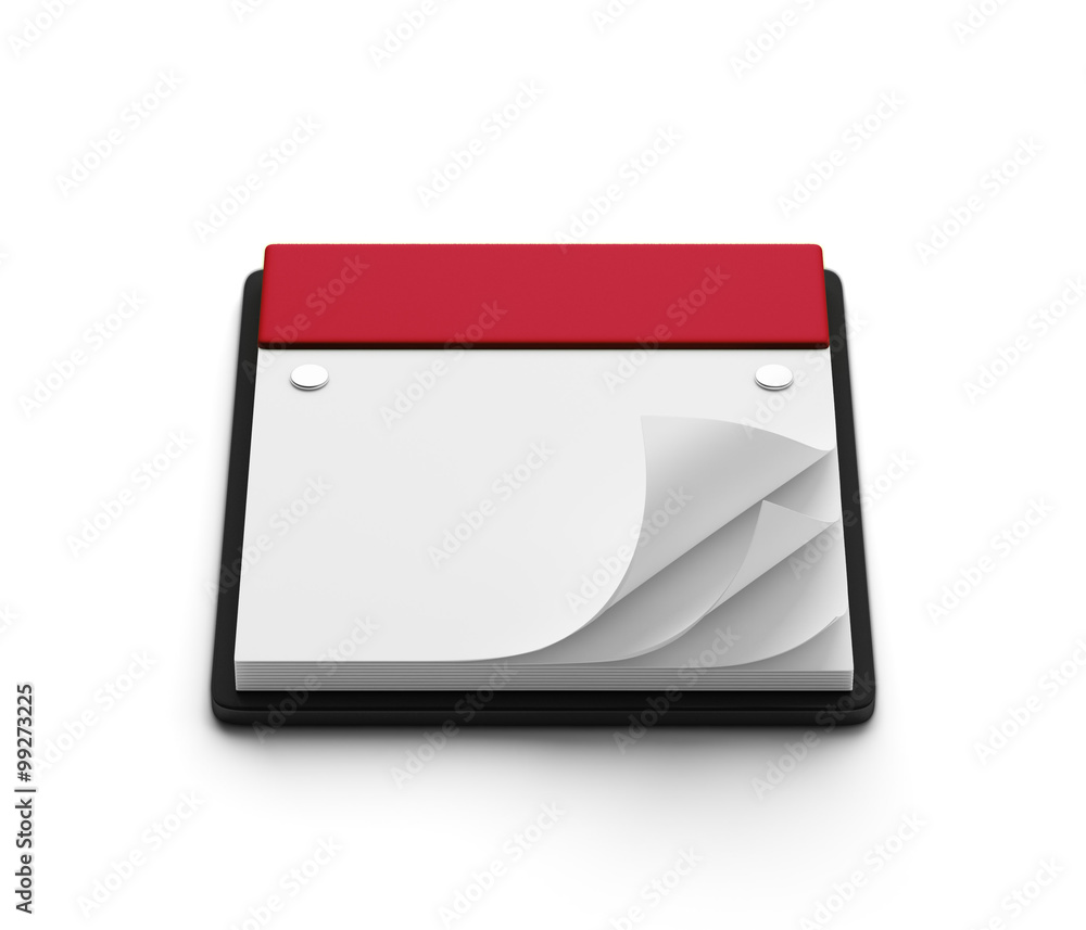 Blank White Paper Notepad isolated on white background