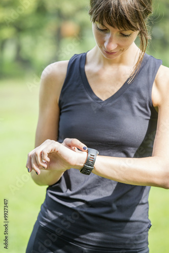Young woman training outdoors