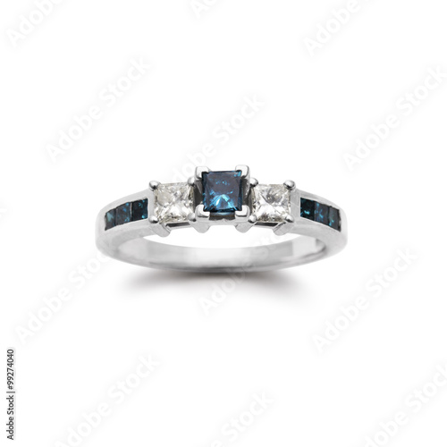 Blue Diamond Engagement Ring