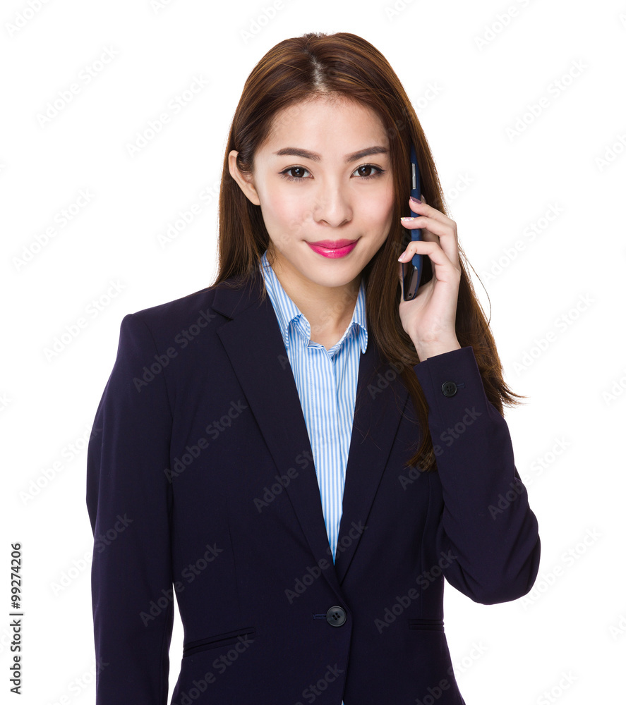 Asian Young Businesswoman make a call Asian Young Businesswoman make a call
