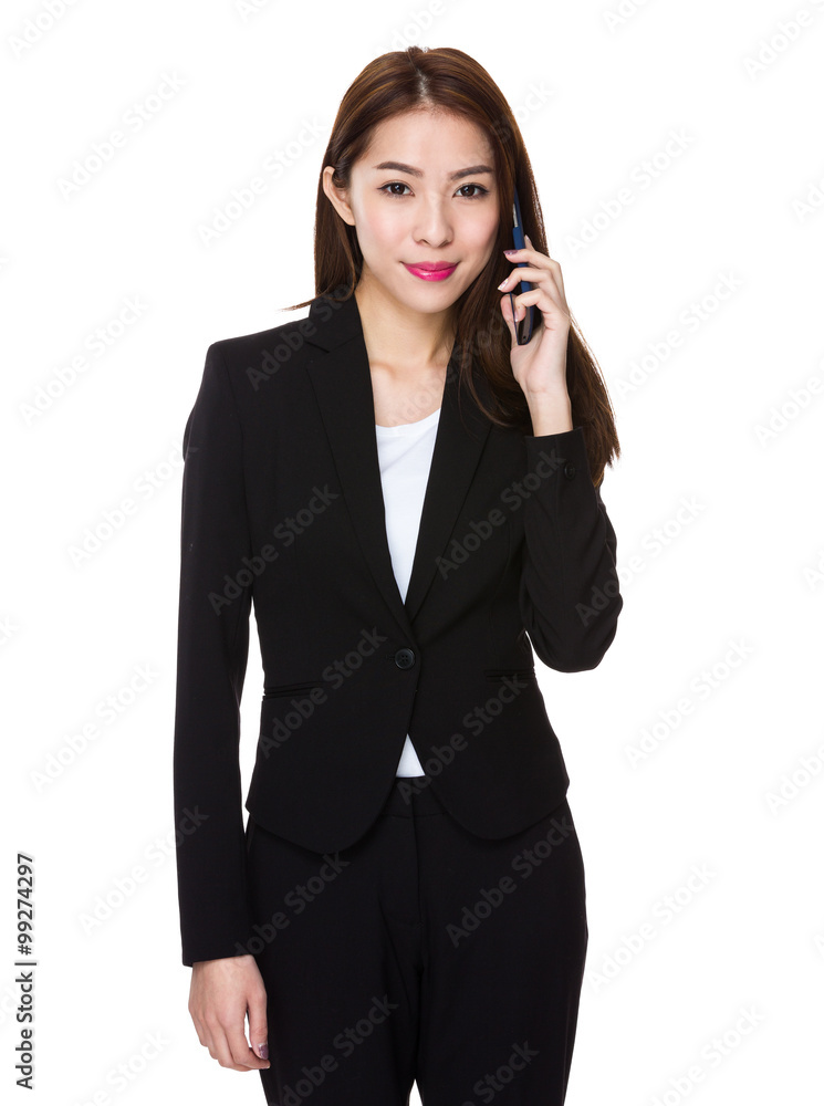 Asian Young Businesswoman make a call Asian Young Businesswoman make a call