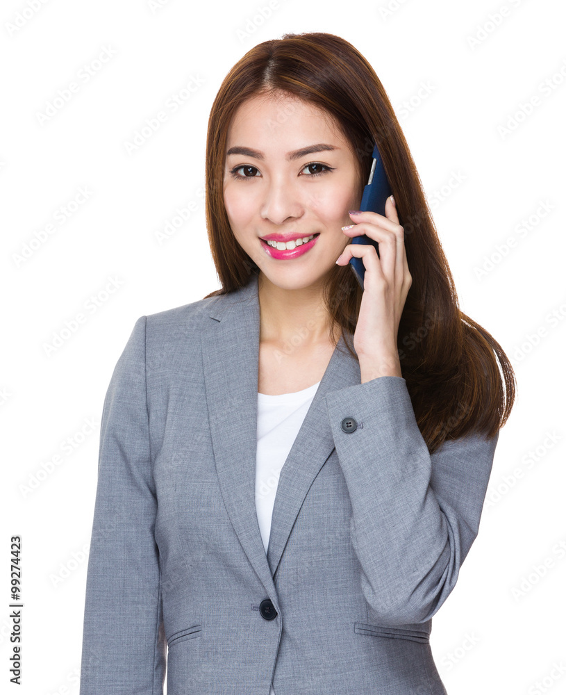 Young Businesswoman talk to mobile phone Young Businesswoman talk to mobile phone