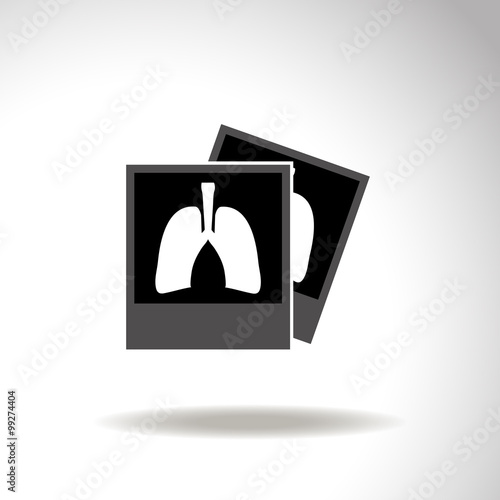 X-ray of Lungs vector icon.