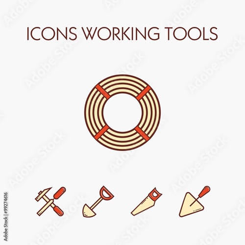 Icons worcking tools photo