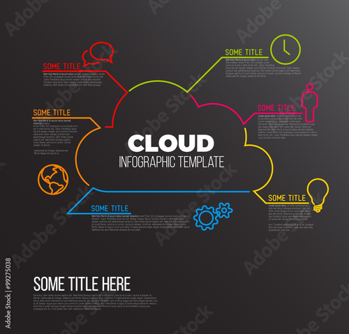 Cloud storage - Vector Infographic report template