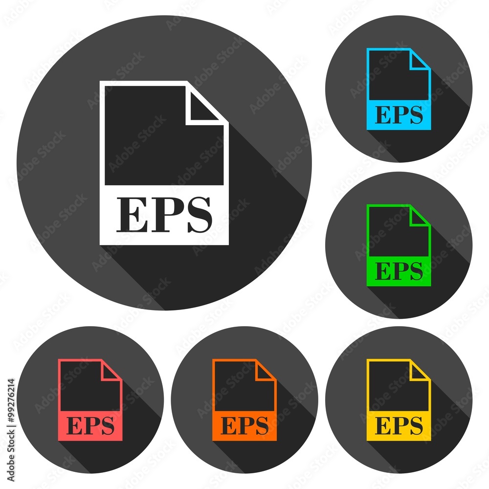 EPS file icons set with long shadow EPS file icons set with long shadow