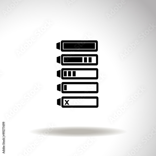 Set of battery charge level indicators