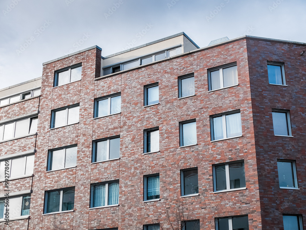 Low Rise Apartment Building with Brick Facade Low Rise Apartment Building with Brick Facade