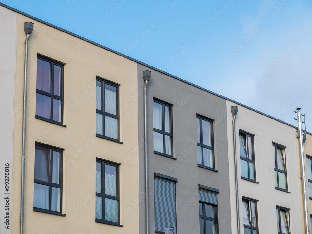 Modern Low Rise Townhouses with Blue Sky