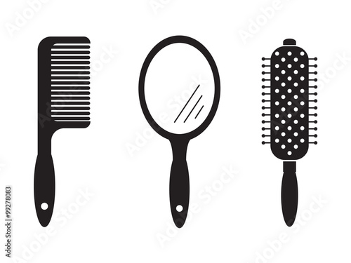 comb and mirrors illustration