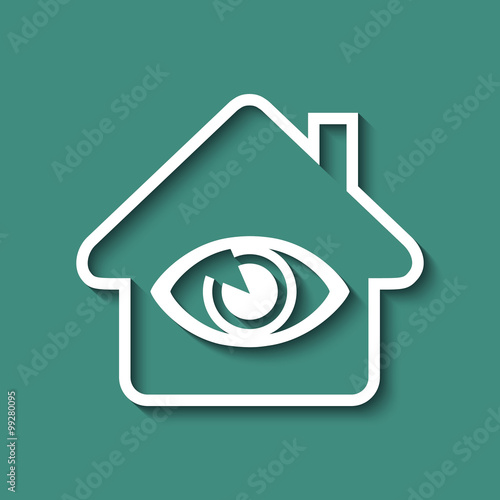 Logo maison et surveillance.