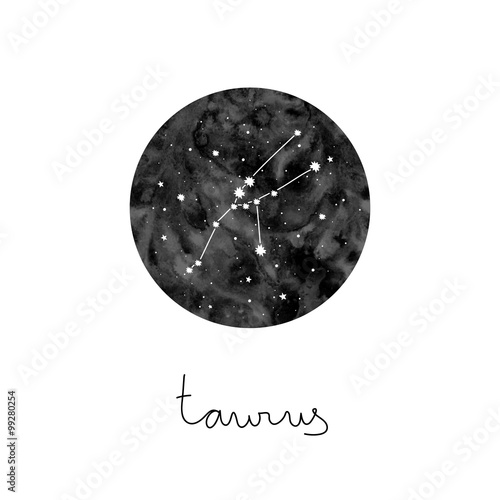 vector illustration with zodiac sign Taurus