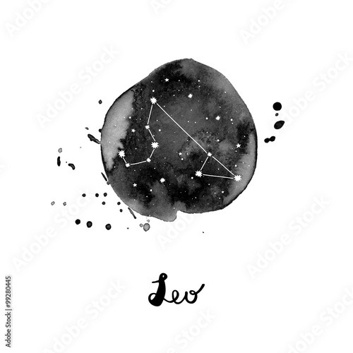 vector illustration with zodiac sign Leo