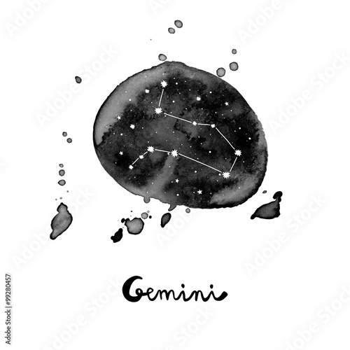 vector illustration with zodiac sign Gemini