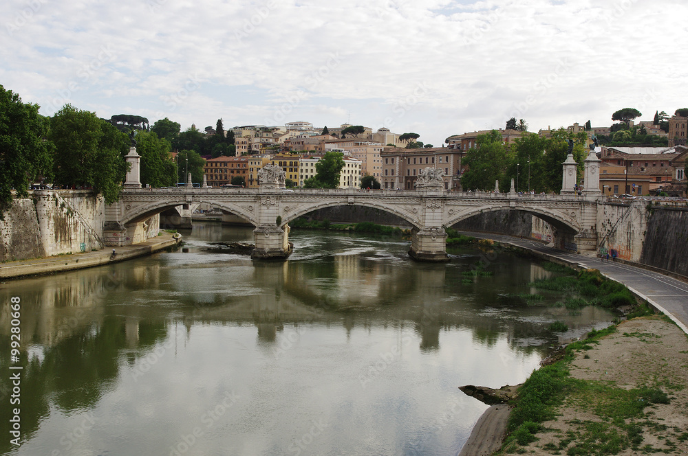  River Tiber near Vatican in the evening. Rome, Italy.