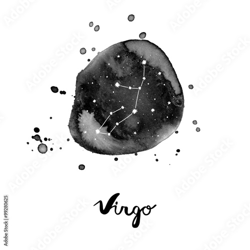 vector illustration with zodiac sign Virgo