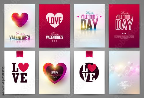 Wallpaper Mural Valentine`s day backgrounds set. Vector illustration. Torontodigital.ca