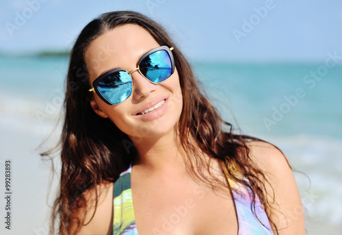 Fashion portrait young brunette girl, having vacation on the tro © paultarasenko