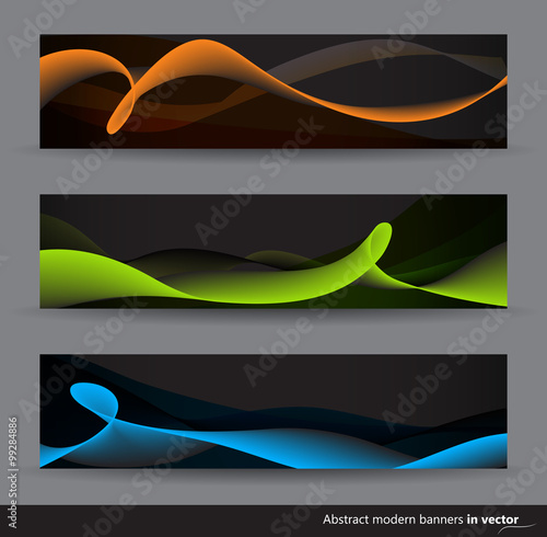 Abstract modern horizonal banners with smoky effect