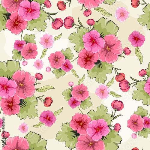 Beautiful seamless background with flowers petunia