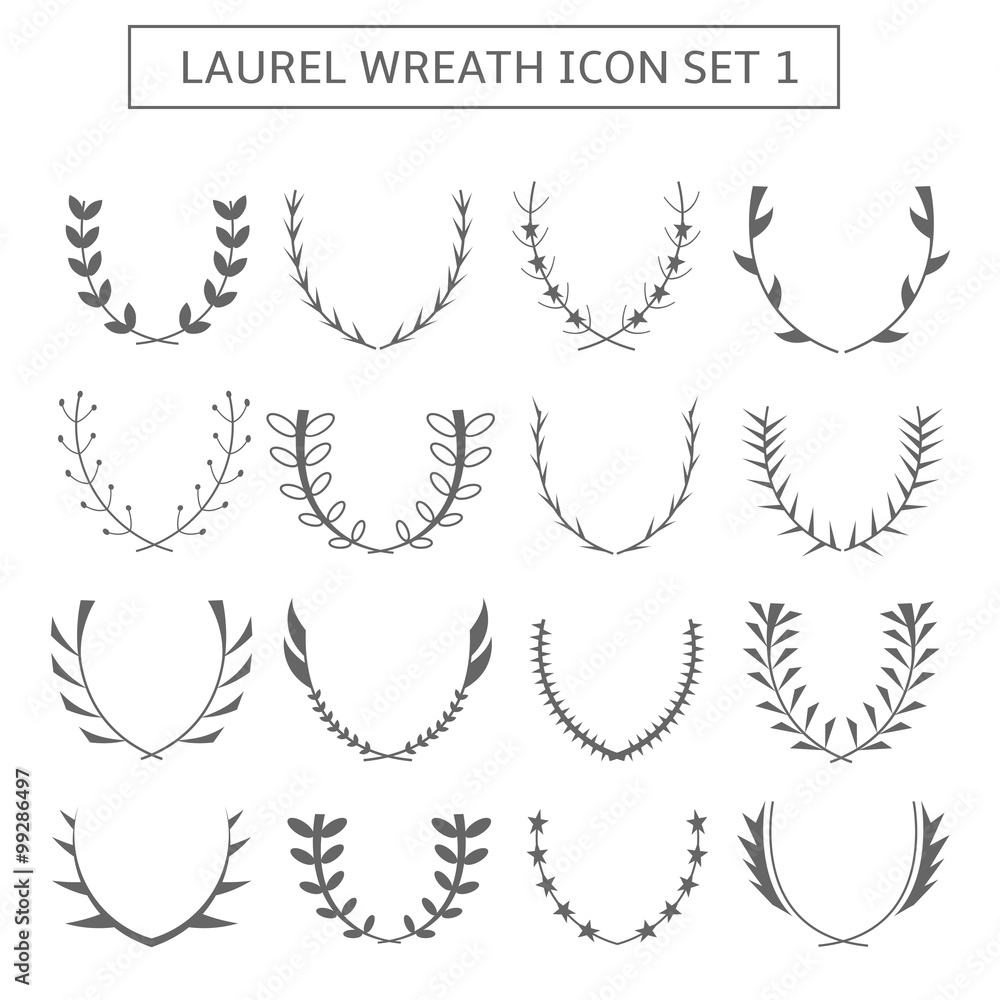 Fototapeta premium Laurel wreath icons