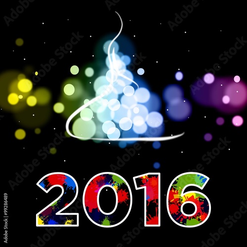 2016 Suspended Letters Happy New Year Card