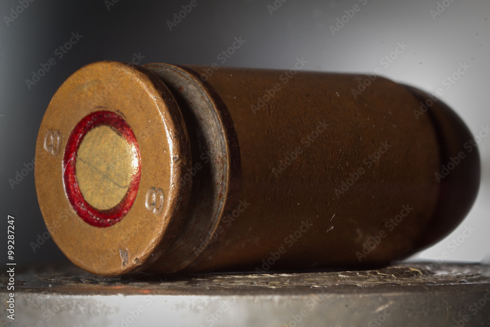 pistol cartridge closeup