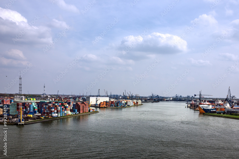 Container port terminal of Rotterdam, Netherlands