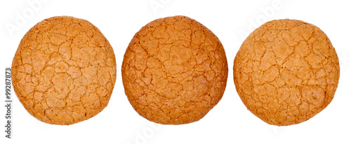 Tasty macaroon cookies on a white background