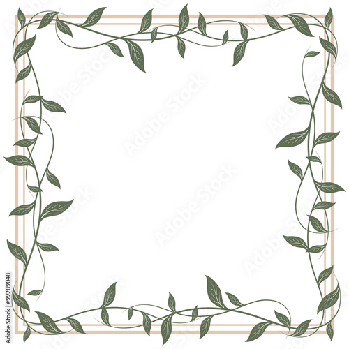 Decorative frame of leaves