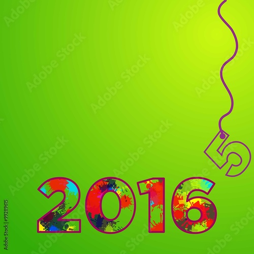 2016 Suspended Letters Happy New Year Card