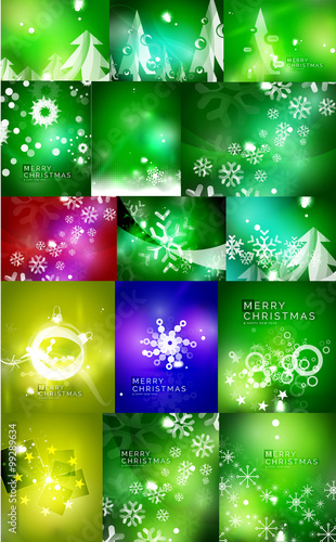 Mega set of shiny Christmas cards