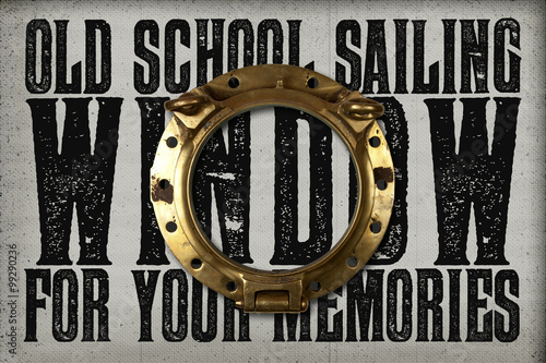 Quadro em tela Old brassy window