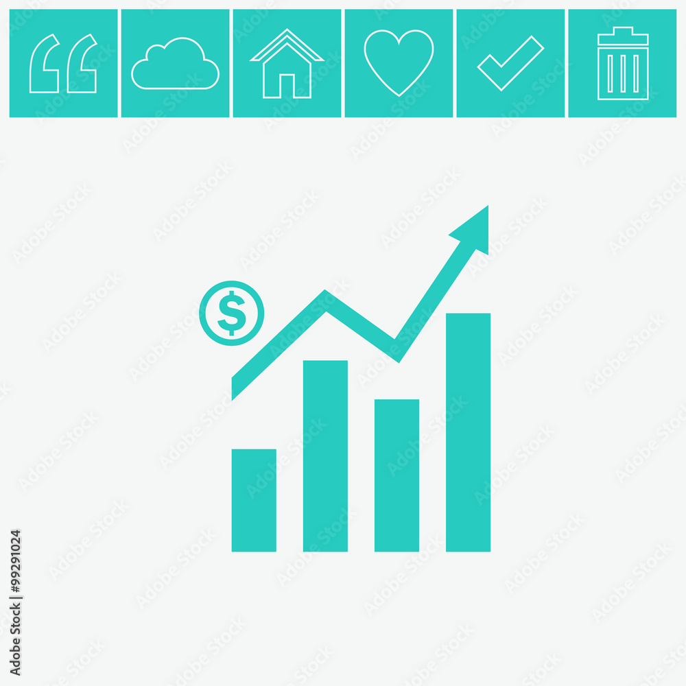 Graph chart sign icon. Infographic. Graph chart sign icon. Infographic.