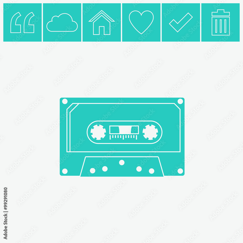 Fototapeta premium Cassette vector icon.