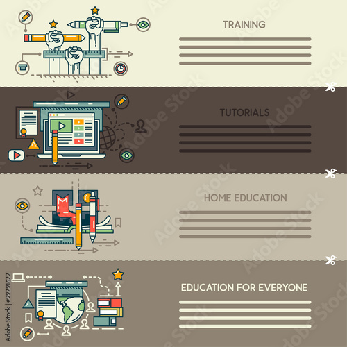 Set twenty two of educational banners