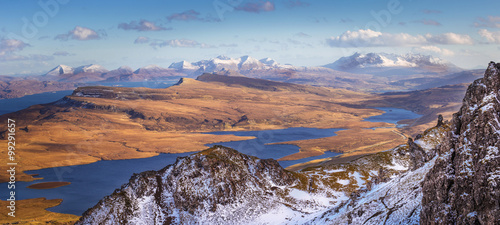 The Scottish Highlands. View from the Old Man of Storr on a beautiful spring afternoon - Isle of Skye, Scotland, UK photo