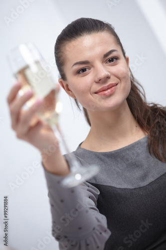 girl with a glass of champagne