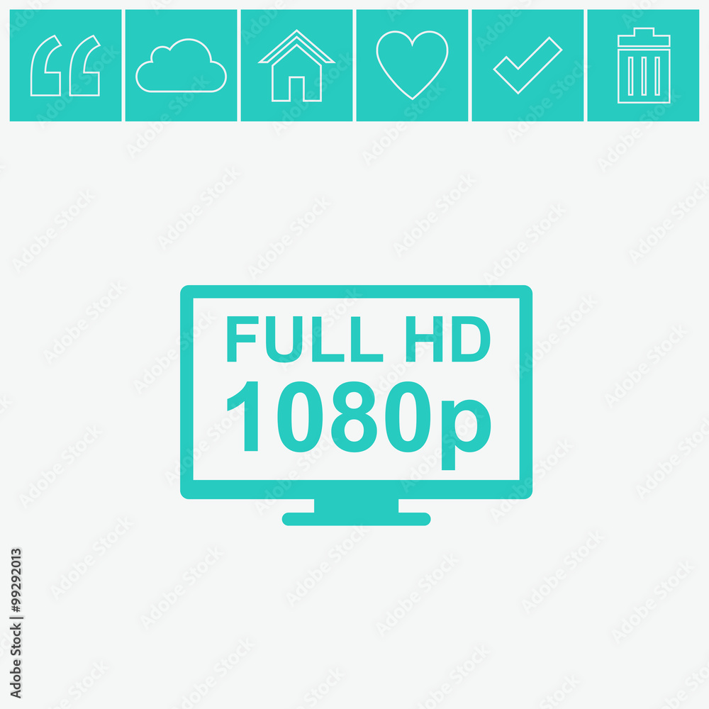 Full hd widescreen TV vector icon. Full hd widescreen TV vector icon.