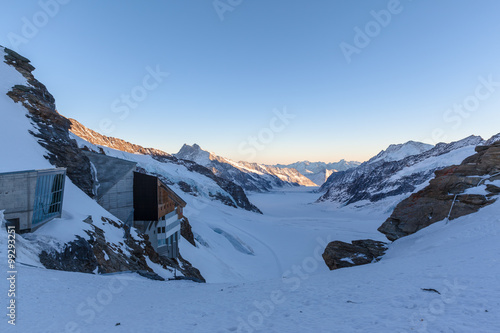 Panorama view of Aletsch glacier from Jungfraujoch