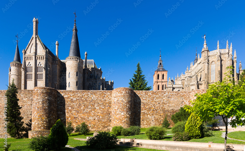 Ancient town walls,  Cathedral and Episcopal Palace of Astorga