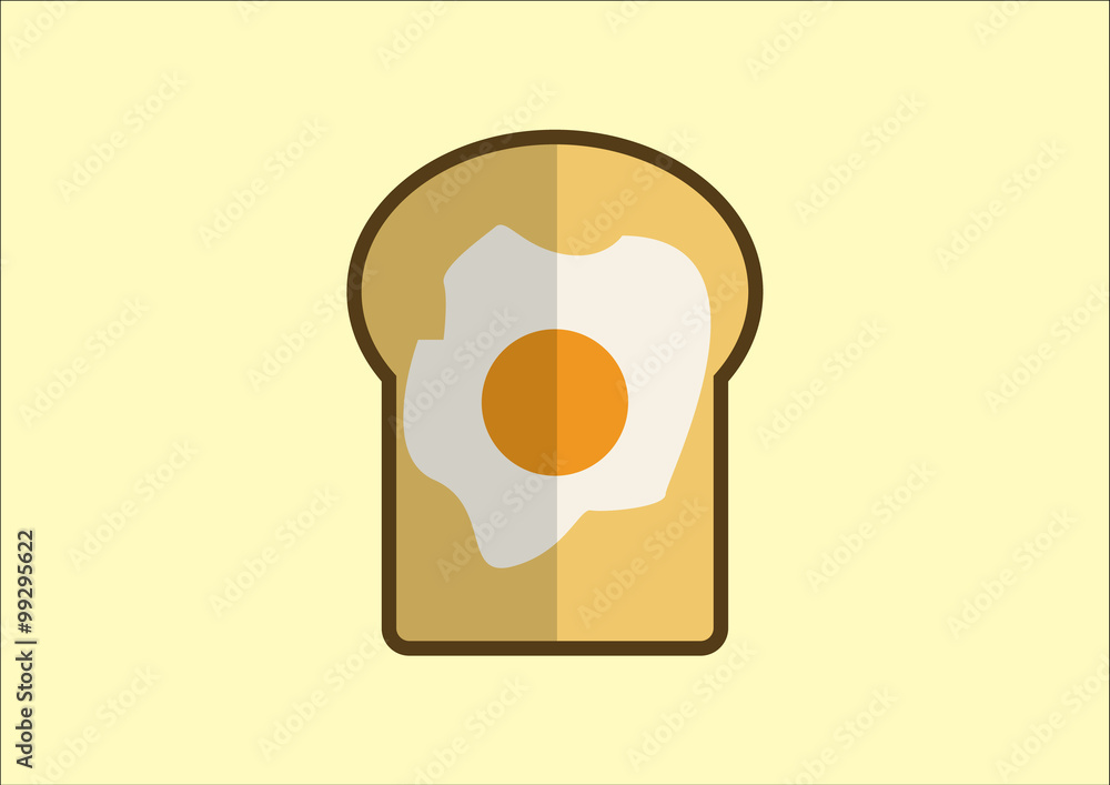Obraz premium Bread Egg Breakfast Icon Logo
