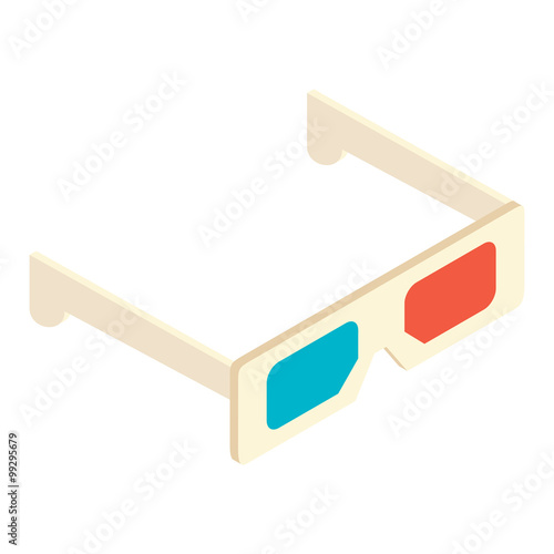 Isometric 3d glasses icon
