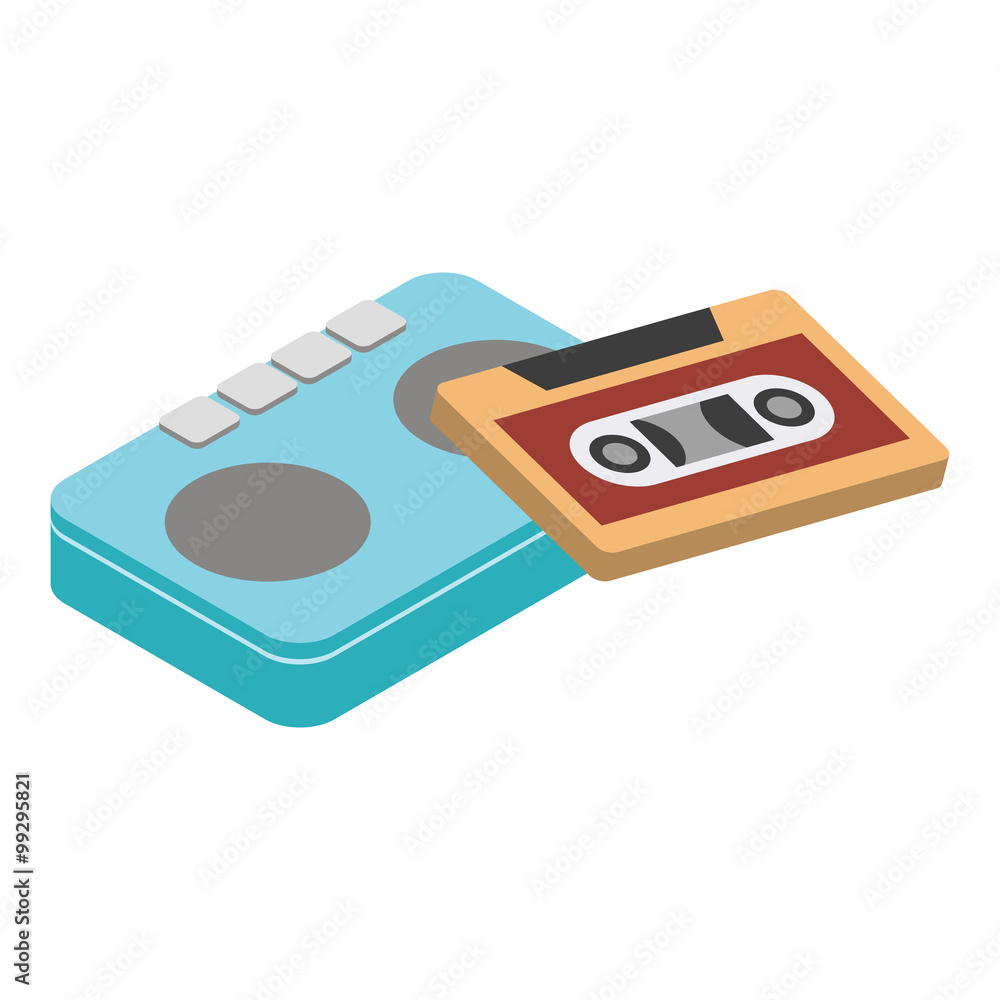 Fototapeta premium Cassette Tape isometric 3d icon