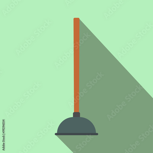 Plunger flat icon with shadow