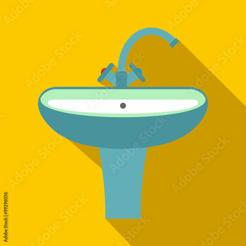 Washbasin flat icon with shadow