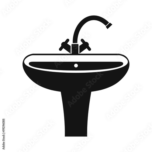 Washbasin black simple icon